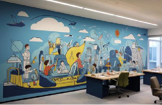 清镇市办公室墙绘的特点。